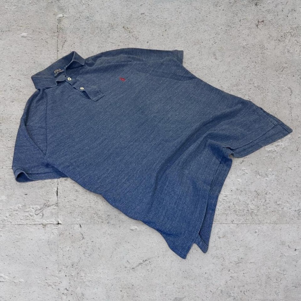 Mens vintage Navy with red pony Y2K Ralph Lauren grunge Polo shirt size Large